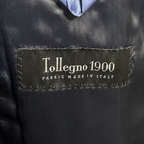 The Blk Tux 46L Sport Coat Blue Tollegno Wool Two Button Lined Double Vented - Picture 5 of 9